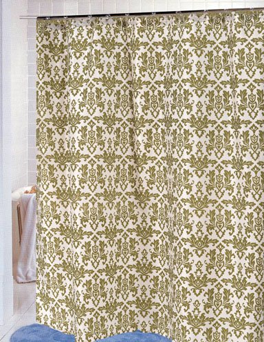 Royal Bath Damask Fabric Shower Curtain in Sage/Ivory Size: 70 inch x 72 inch