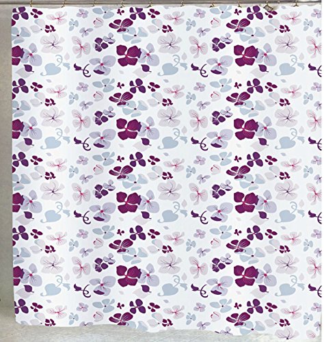 BenandJonah Collection Extra Wide 108 x 72 inch Fl0wer Party Design Fabric Shower Curtain