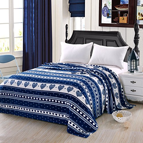Corzon Enamorado Full Size (76 inch x 86 inch ) Micro-Fleece Blanket - Navy
