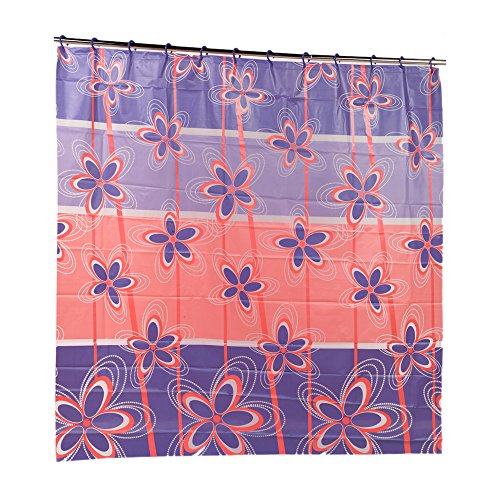 Park Avenue Deluxe Collection Park Avenue Deluxe Collection inch Posy inch PEVA Shower Curtain with Built-in Hooks