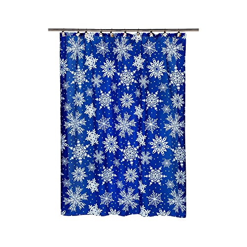 Park Avenue Deluxe Collection inch Snow Flakes inch Fabric Shower Curtain