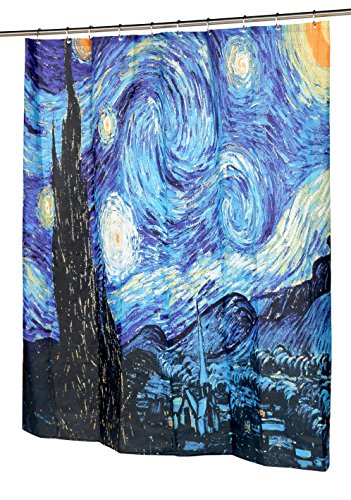 BenandJonah Collection Fabric Shower Curtain 70 x 72 inch The Starry Night