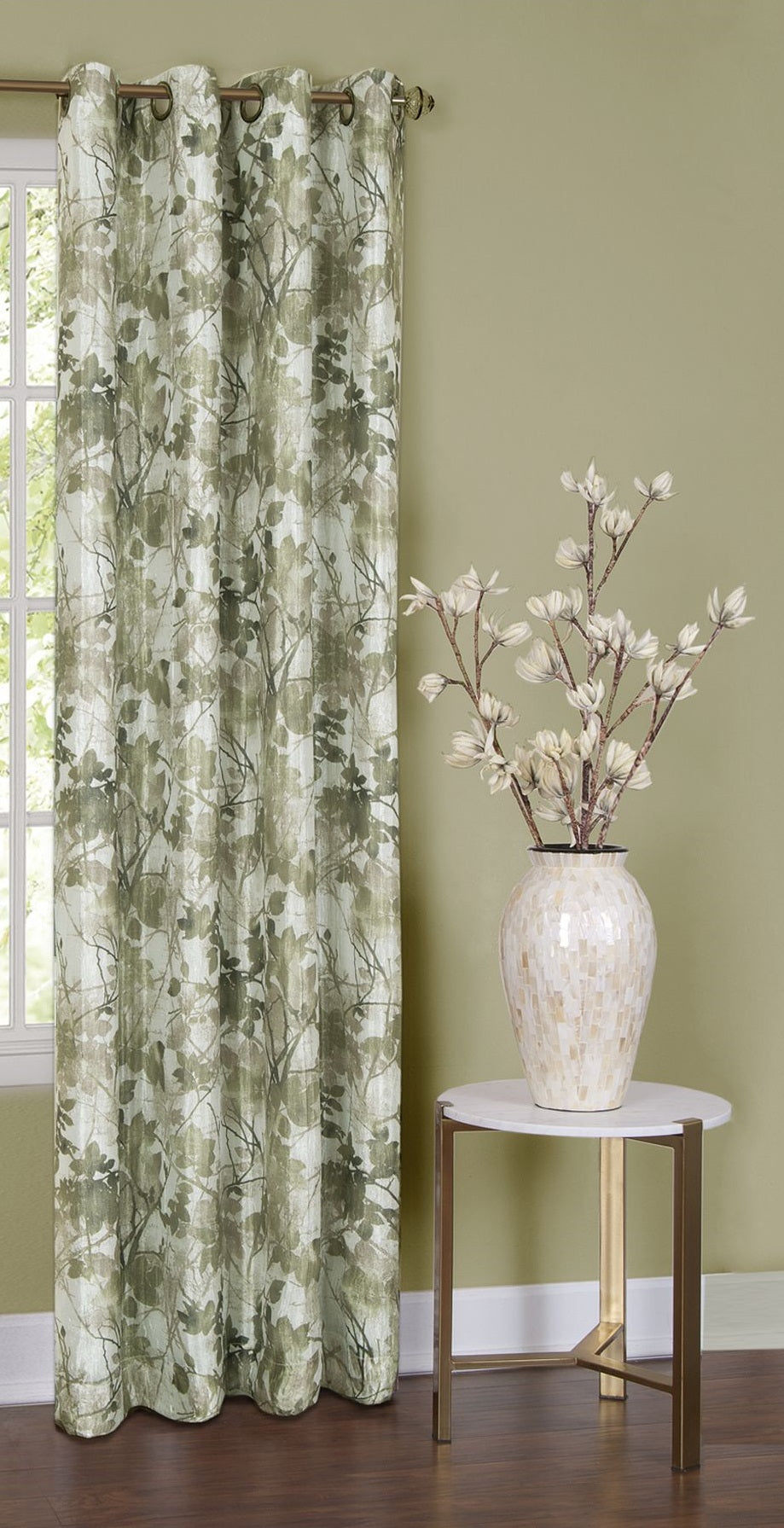 Traditional Elegance Trinity - Lined Grommet Window Curtain Panel - 50x84 - Green