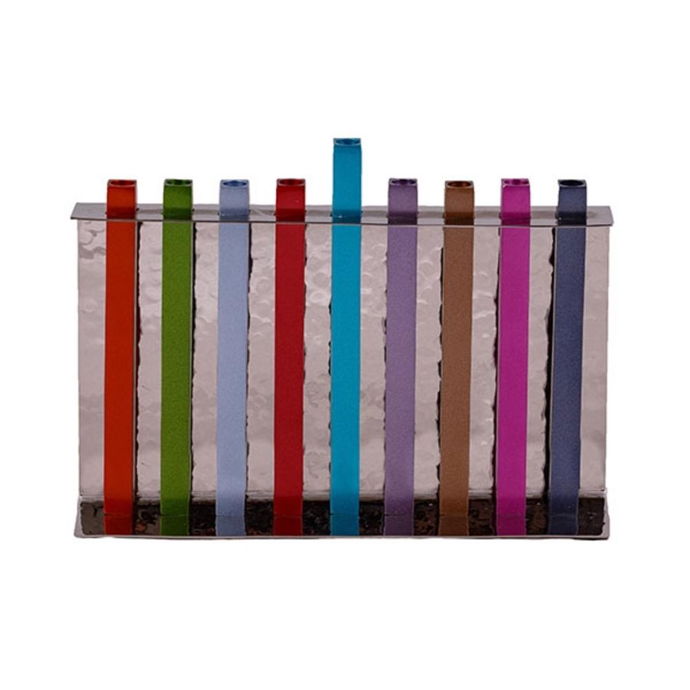 Ben&Jonah Chanukah Menrorah - Long Branches - Multicolor - 9" x 7" x 2"