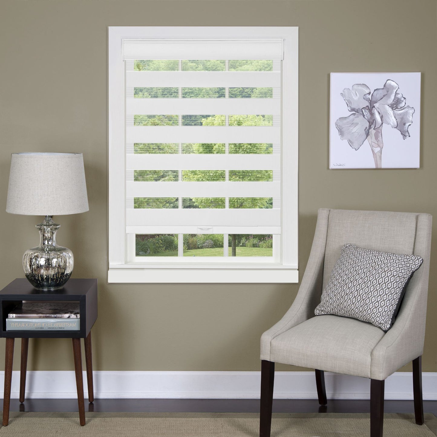 Traditional Elegance Cordless Sublime Sheer Double Layered Shade 43x72 - White
