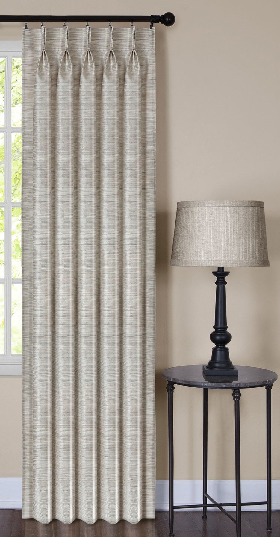 Traditional Elegance Eclipse Pinch Pleat Window Curtain Panel - 34x63 - Ivory
