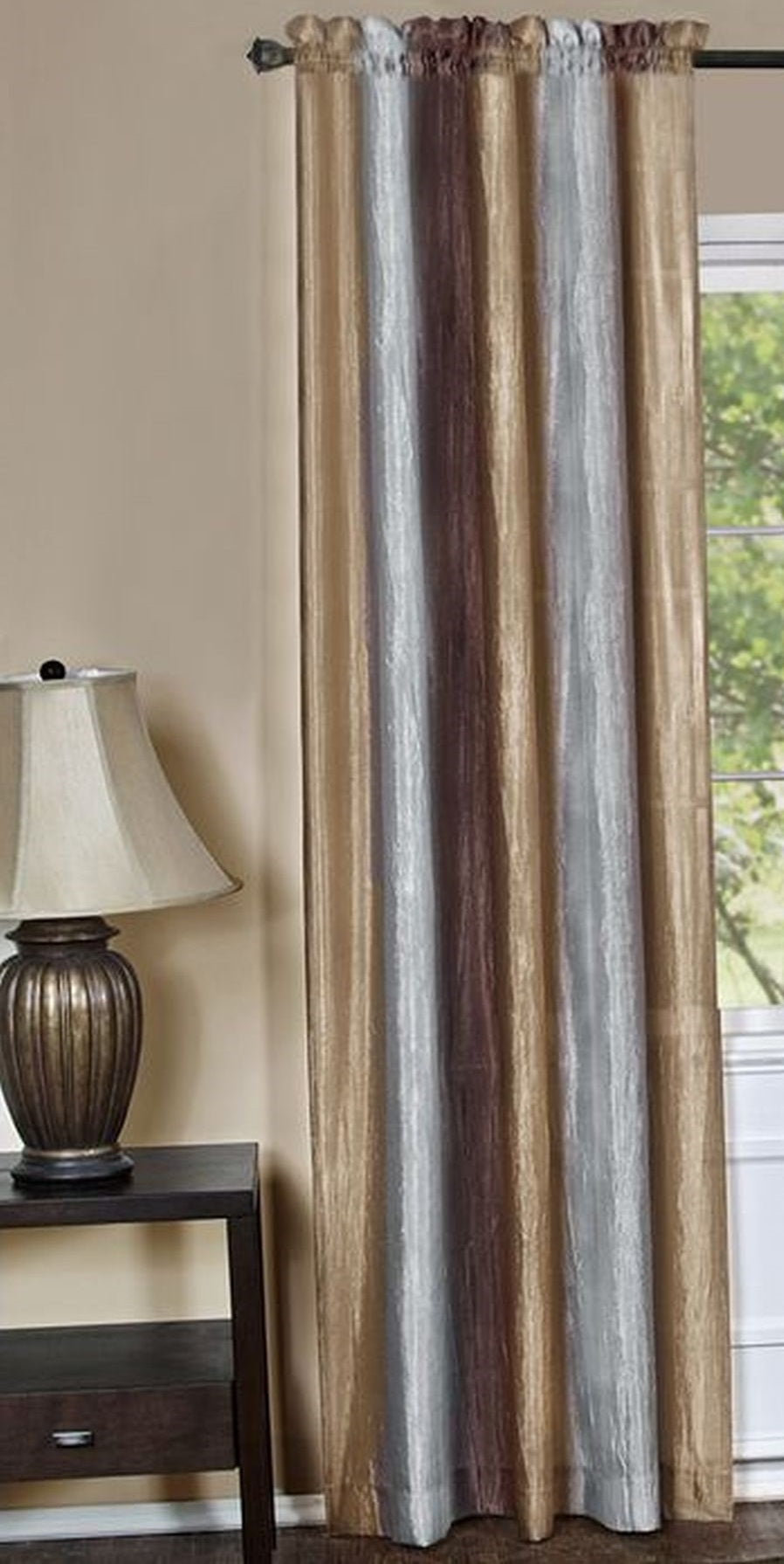 Traditional Elegance Ombre Window Curtain Panel 50x63 - Chocolate
