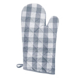 Traditional Elegance Buffalo Check Oven Mitt - Grey - 7-in x 13-in - Set of Two