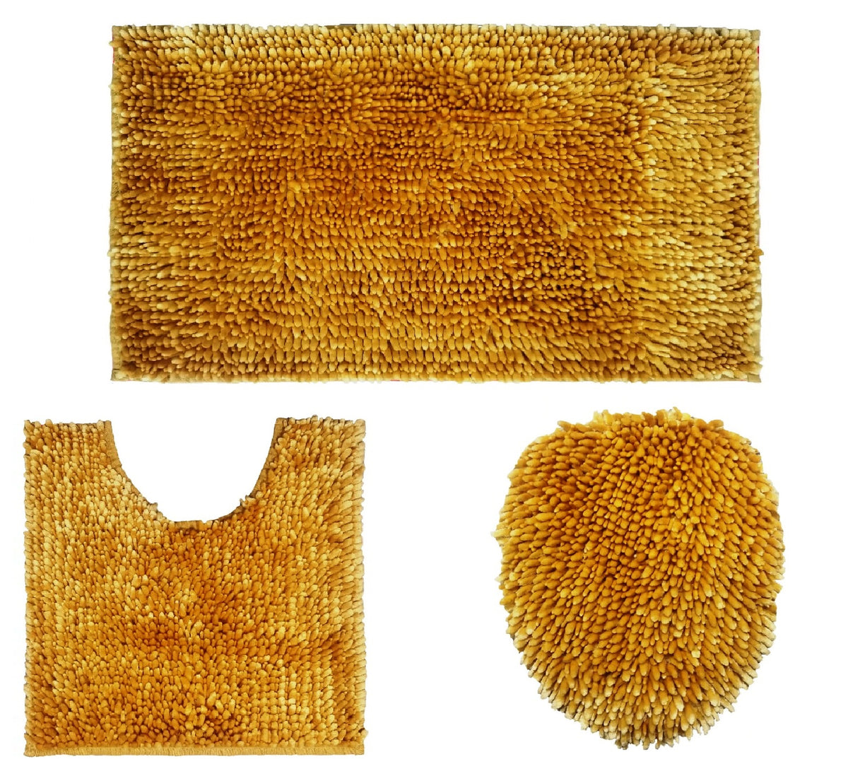 Ben & Jonah 3 Piece Marled Chenille Shag Bath Rug Set