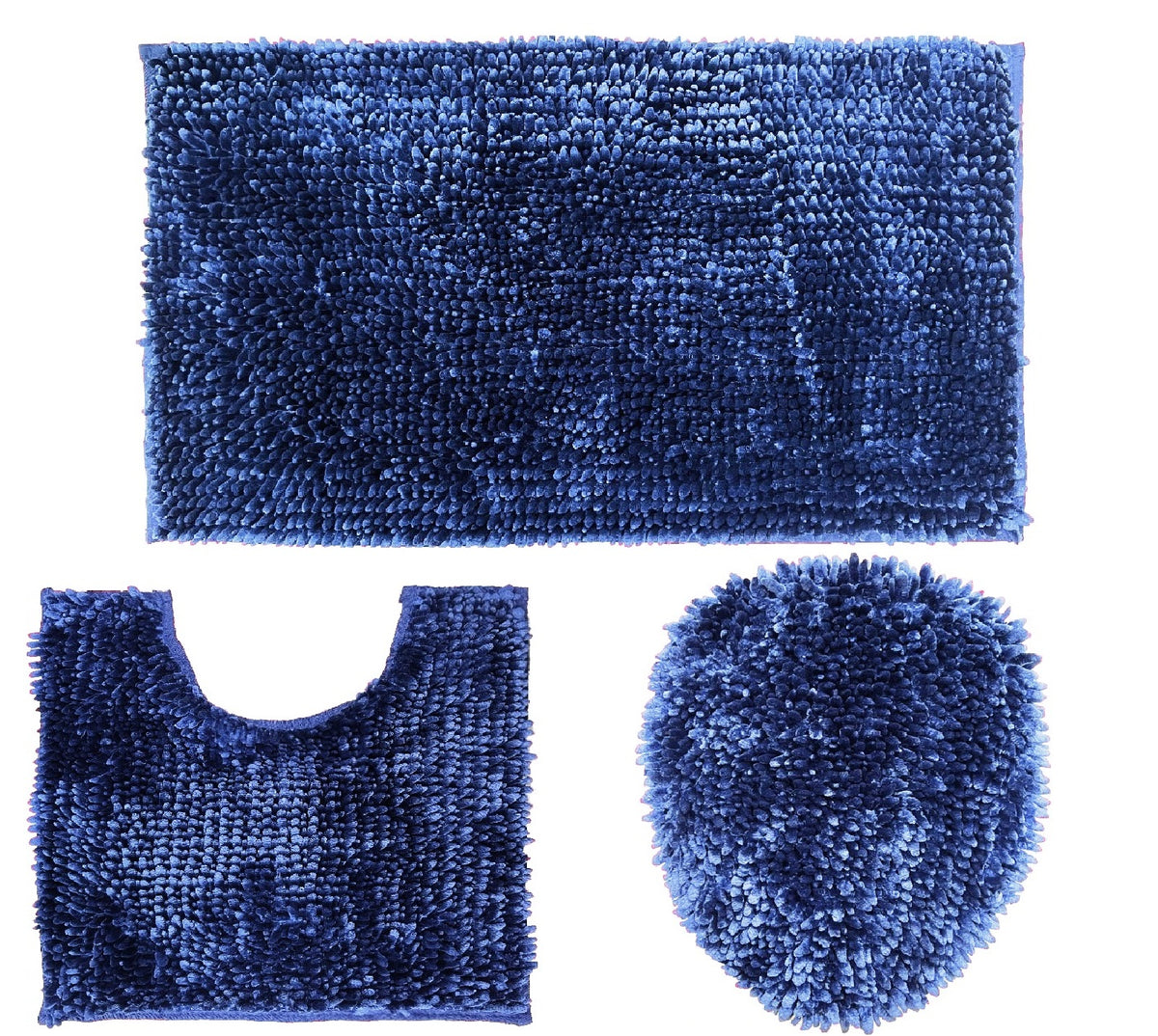 Ben & Jonah 3 Piece Marled Chenille Shag Bath Rug Set