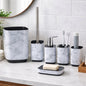 6-piece Acrylic Bathroom Accessory Set With Trash Can & Soap Pump
