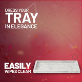 Elegant Engineered White Stone Tray - Versatile Home Decor and Organization