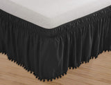 Simple Elegance 1500 Series EZ On Wrap Around Solid Pom Pom Bed Skirt