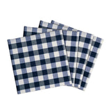 Traditional Elegance Buffalo Check Dinner Table Napkins - Navy - Set of Four