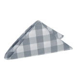 Traditional Elegance Buffalo Check Dinner Table Napkins - Grey - Set of Four