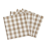 Traditional Elegance Buffalo Check Dinner Table Napkins - Taupe - Set of Four