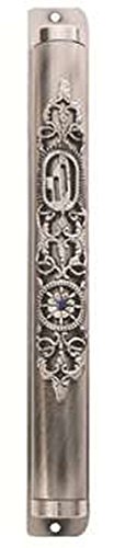 Ultimate Judaica Mezuzah Cover with Ornate Floral Shin Design - 10 CM