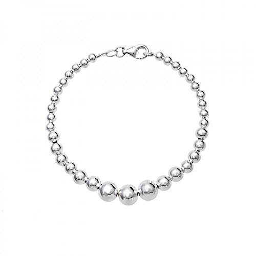Ben and Jonah Fancy 925 Sterling Silver Graduated Bead Bracelet 7.25 inch  L