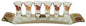 Cheers Collection Liquor Set with 6 Glasses And Tray Pomegranate - Red - Tray 15 inch  X 3.5 inch  - Cup 3.75 inch H