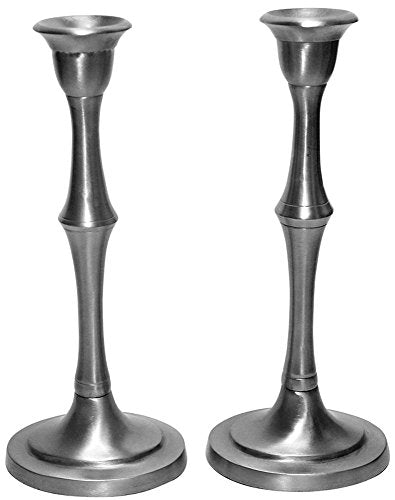 Ultimate Judaica Candlestick Pewter 7.5 inch H