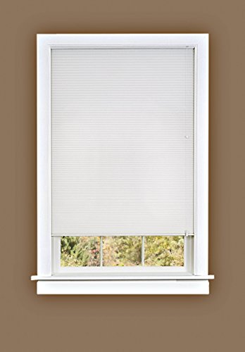 Busy Bee Collection Set of 4 White Honeycomb Cellular Pleated Light Filtering Room Insulating Shades (23 inch  x 64 inch )