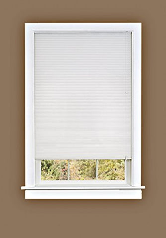 Busy Bee Collection Set of 4 White Honeycomb Cellular Pleated Light Filtering Room Insulating Shades (23 inch  x 64 inch )