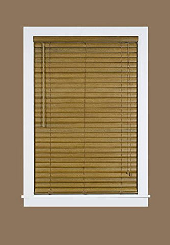 Plantation Collection Vinyl Venetian 2-Inch Mini Blind - Woodtone - 33 inch  x 64 inch  (Actual Measurement 32.5 inch  x 64 inch )