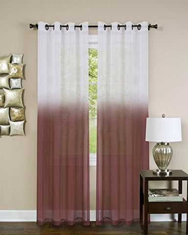 Ben&Jonah Collection Essence Window Curtain Panel - 52x84 - Burgundy