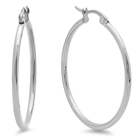 Ben and Jonah Ladies Stainless Steel 30mm Hoops