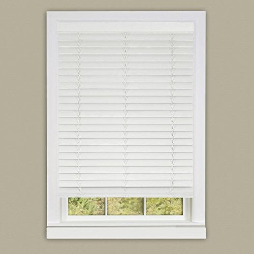 Park Avenue Collection Cordless Madera Falsa 2 inch  Faux Wood Plantation Blind 23x64 - White