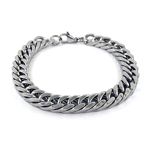 Ben & Jonah Stainless Steel Polished Square Link Bracelet with Lobster Lock (8.65 inch  L)
