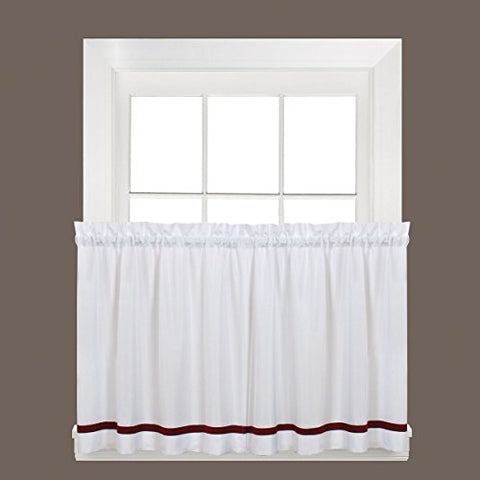 Traditional Elegance Kate Kitchen Curtain Tier Pair in Berry (57 inch  x 36 inch )