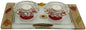 5th Avenue Collection Candle Stick With Tea Light Applique - Colorful - Tray 11 inch  W X 6 inch  L Candlesticks 2 inch  H