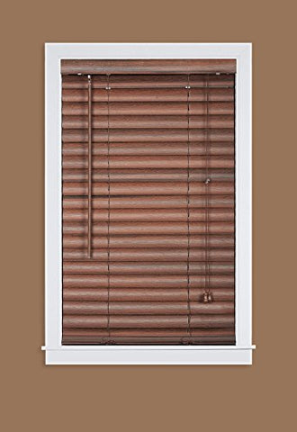 Plantation Collection Vinyl Venetian 2-Inch Mini Blind - Mahogany - 39 inch  x 64 inch  (Actual Measurement 38.5 inch  x 64 inch )