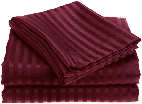 Ben&Jonah Designer Plush King 1800 Series Embossed Sheet Set - Burgundy