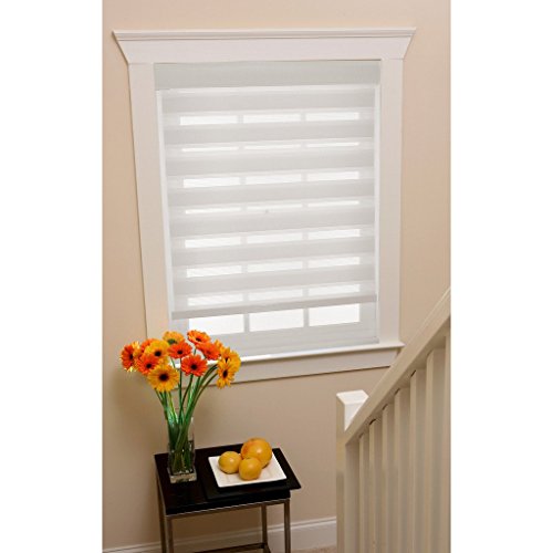 Park Avenue Collection Cordless Celestial Sheer Double Layered Shade 48x72 - White