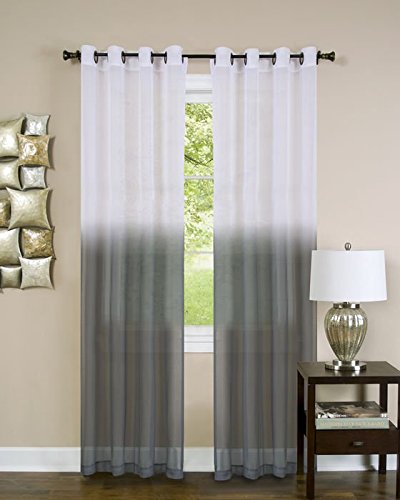 Ben&Jonah Collection Essence Window Curtain Panel - 52x63 - Charcoal