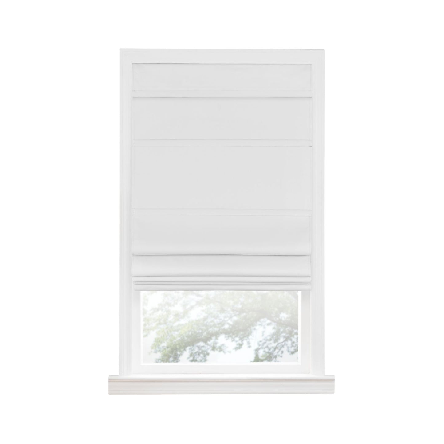 Traditional Elegance Cordless Blackout Roman Layered WIndow Shade 29X64 White
