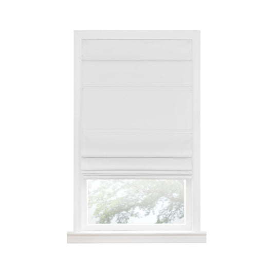 Traditional Elegance Cordless Blackout Roman Layered WIndow Shade 31X64 White