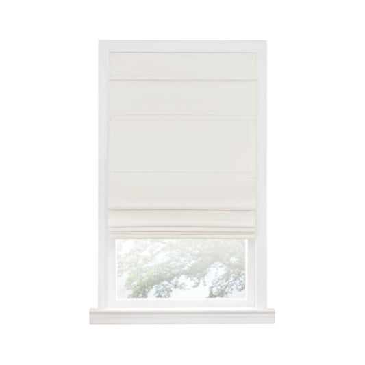Traditional Elegance Cordless Blackout Roman Layered WIndow Shade 29X64 Ivory
