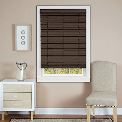Park Avenue Collection Cordless Madera Falsa 2 inch  Faux Wood Plantation Blind 33x64 - Mahogany