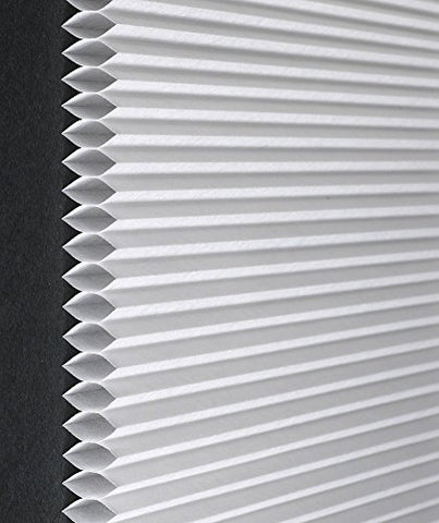 Busy Bee Collection Set of 4 White Honeycomb Cellular Pleated Light Filtering Room Insulating Shades (29 inch  x 64 inch )