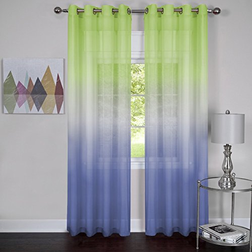 Park Avenue Collection Rainbow - Single Grommet Panel - 52x84 Green