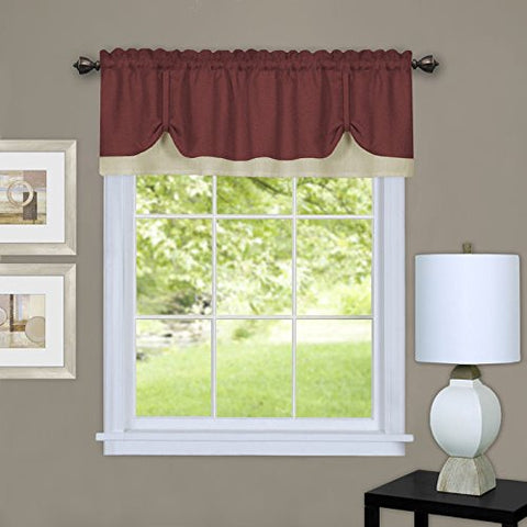 Ben&Jonah Collection Darcy Window Curtain Valance 58x14 - Marsala/Tan