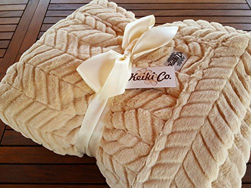 Bon Iver Collection Camel Archer Couture Oversized Throw (60 inch  X 72 inch ) - Made in the Usa