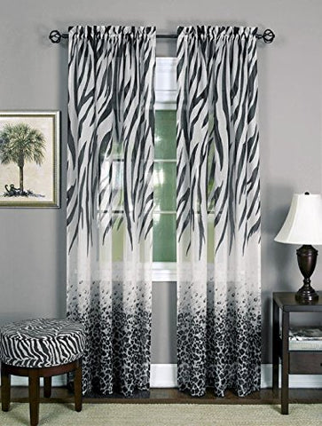 Ben&Jonah Collection Kenya Window Curtain Panel - 50x84 - Black/Multi