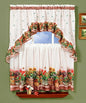 Park Avenue Collection Country Garden Printed Tier and Swag Set - 57x36 Tier Pair/57x30 Swag - Multi