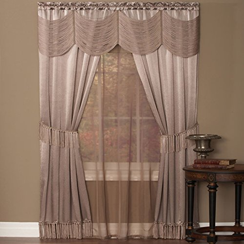 Ben&Jonah Collection Halley 6 Piece Window Curtain Set - 56x84 - Mauve