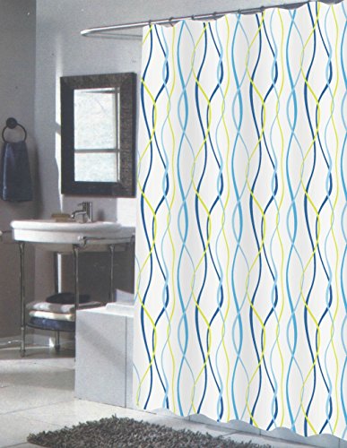 BenandJonah Collection Fabric Extra Long Shower Curtain 70 x 84 inch  Anguila