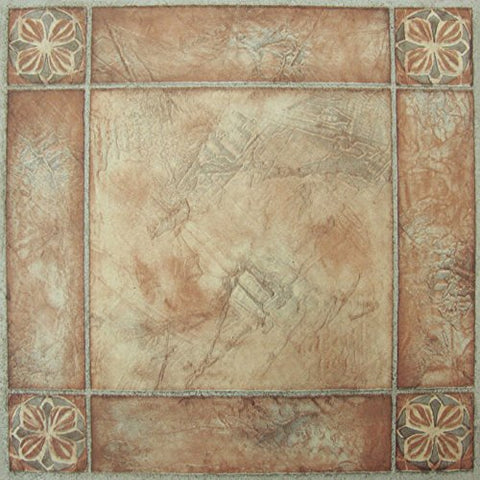 Park Avenue Collection NEXUS Spanish Rose 12 Inch x 12 Inch Self Adhesive Vinyl Floor Tile #446 - 20 Tiles